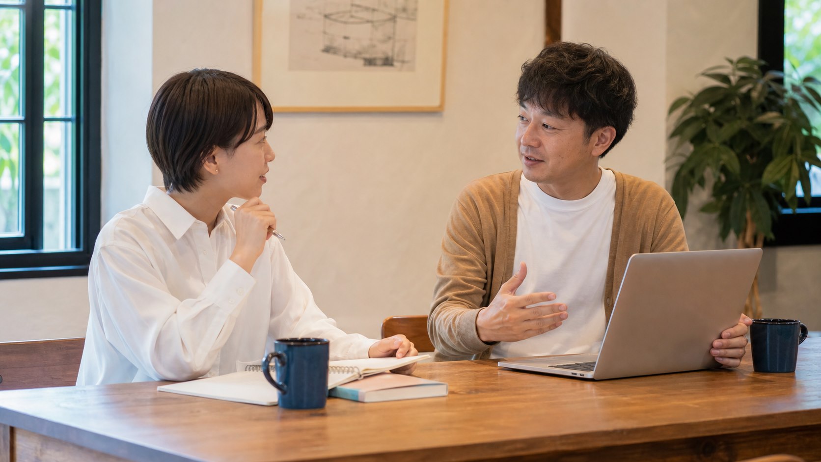 Webライターの始め方について相談する様子
