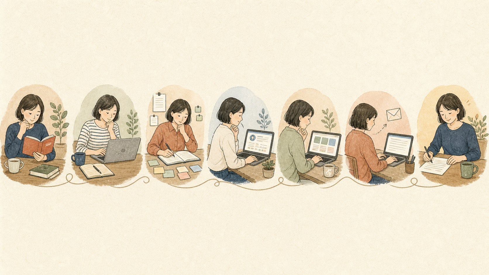 未経験からWebライターを始める7ステップのイラスト